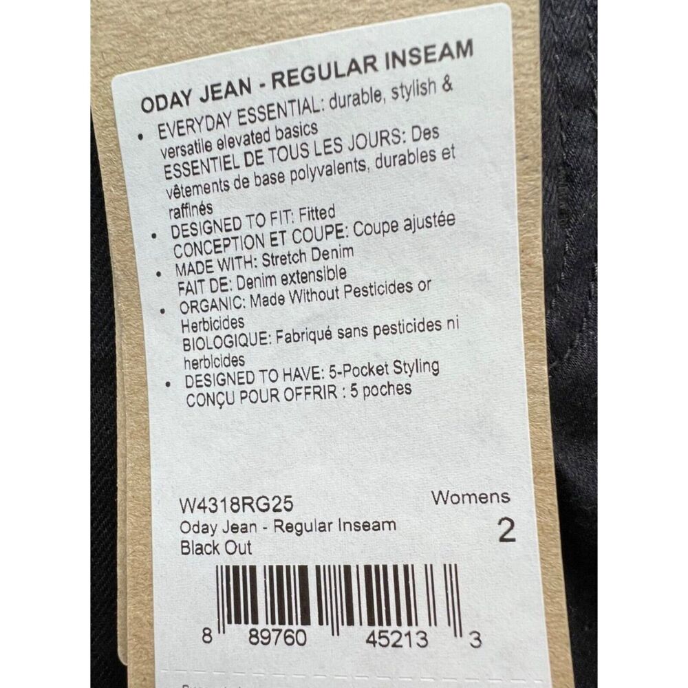 Prana Oday Jeans Womens 26 Black Out Skinny‎ Performance Stretch Denim Organic - Picture 11 of 14